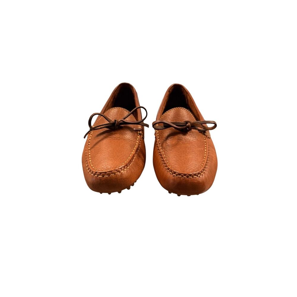 Cole Haan Country Men's Brown Pebbled Leather Driving Loafers Bow Mocs C01546